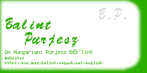 balint purjesz business card